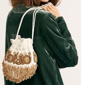 Free People Beaded Embellished Pouch